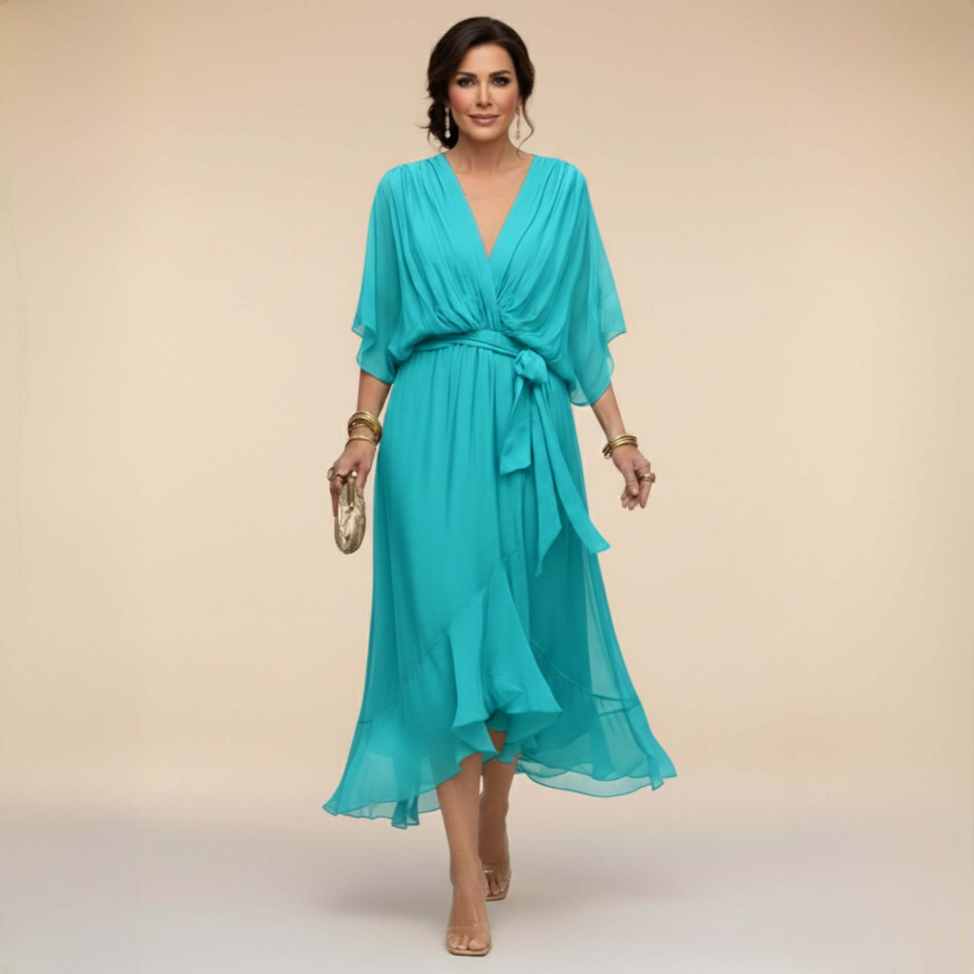 Mathilde | V-Ausschnitt Kleid