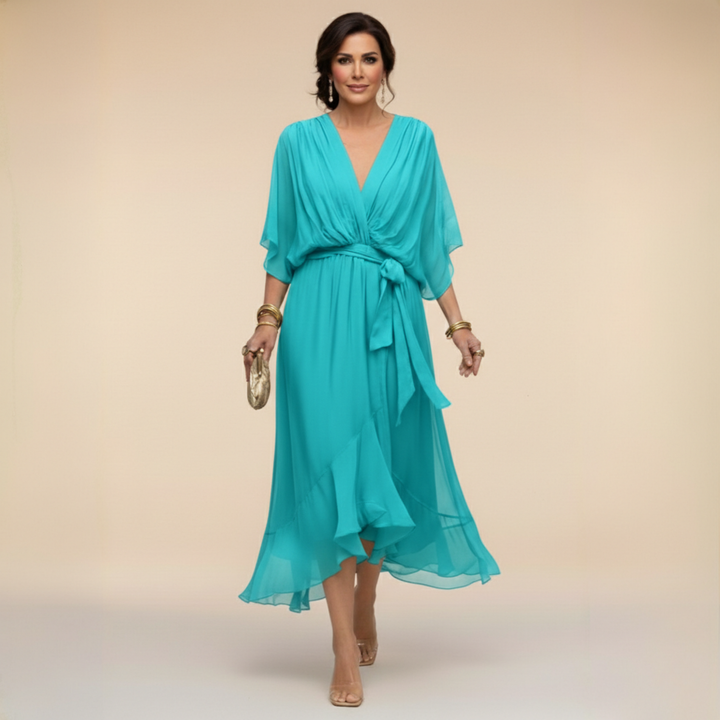 Mathilde | V-Ausschnitt Kleid