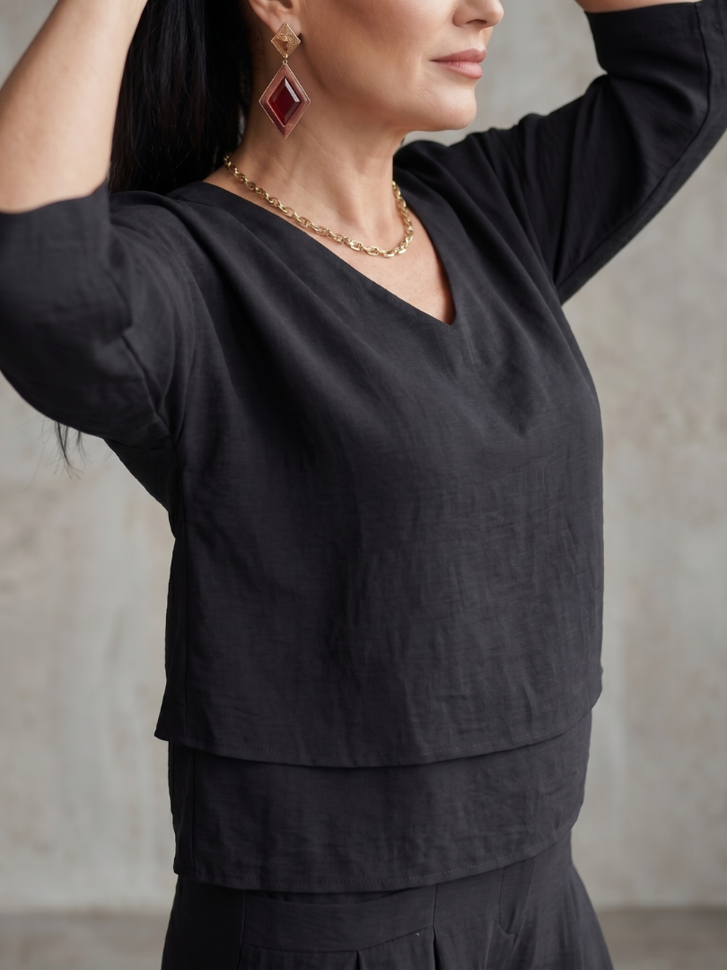 River | Schichten-Top Set mit weitem Bein