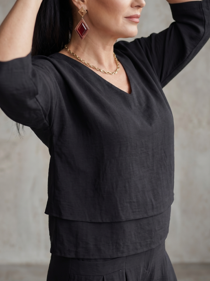 River | Schichten-Top Set mit weitem Bein