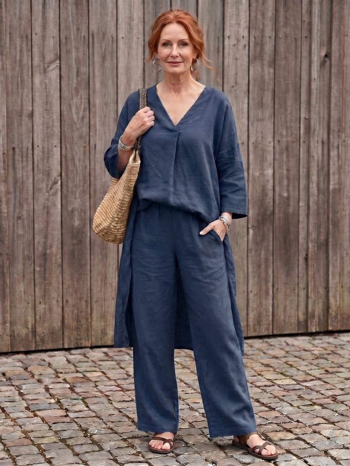 Onyx | Lockeres Tunika-Top mit weitem Hosen-Set