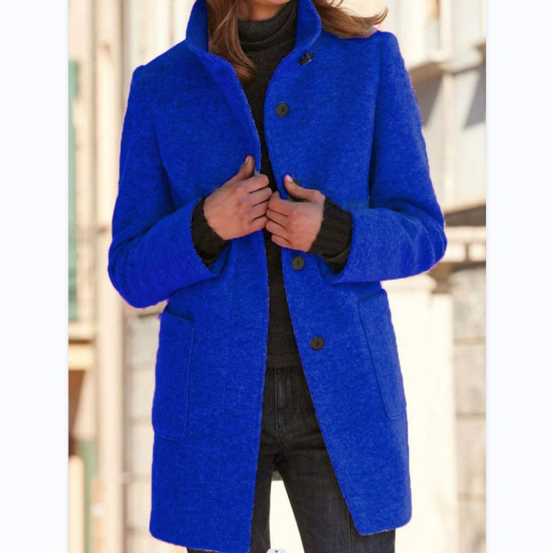 Vintora | Retro Damen-Windjacke mit Knöpfen und Stehkragen