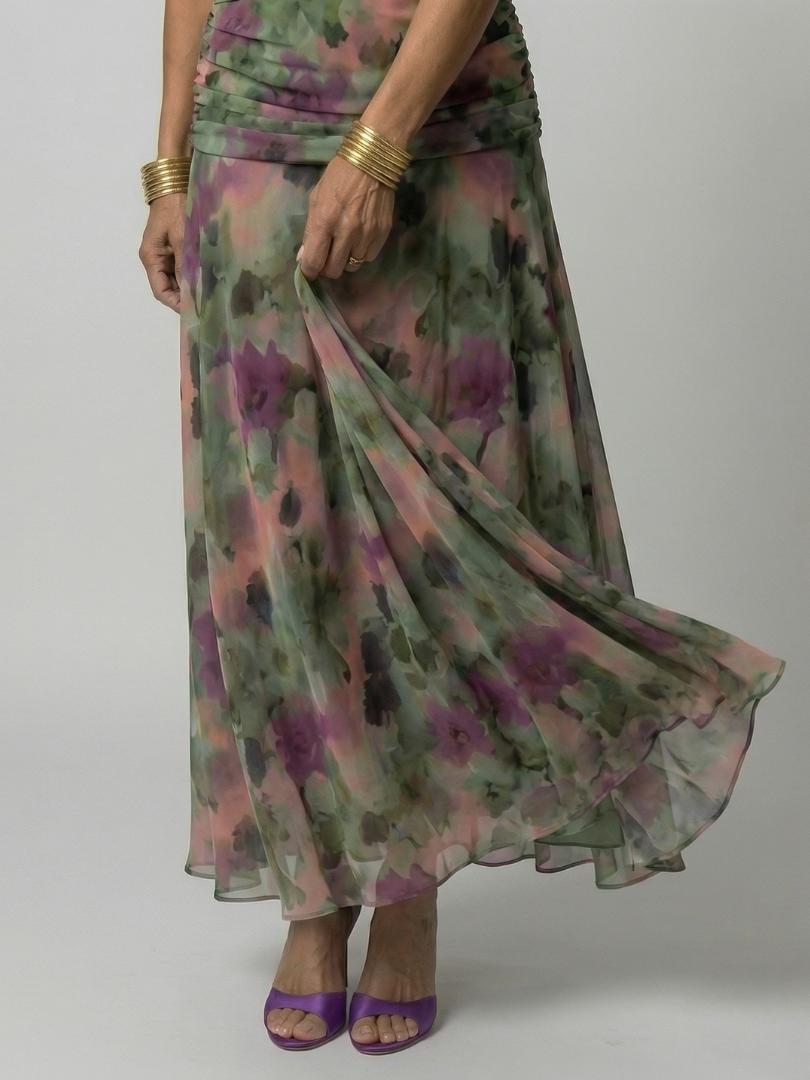Calen | Off-Shoulder Flow Midi Kleid