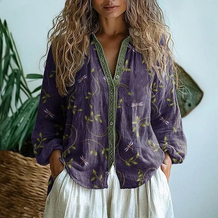 Ebba | Elegante Bluse mit Blattmuster