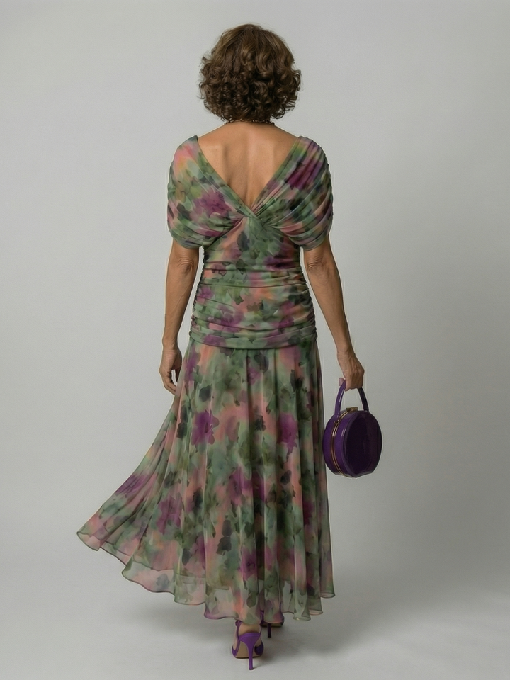 Calen | Off-Shoulder Flow Midi Kleid