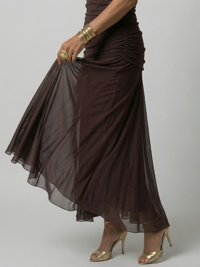 Calen | Off-Shoulder Fließendes Midi-Kleid