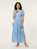 Brielle | V-Ausschnitt Kurzarm Schichten Midi Kleid
