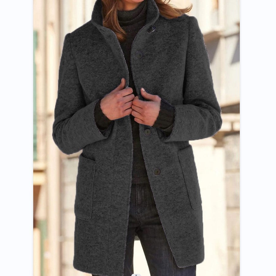 Vintora | Retro Damen-Windjacke mit Knöpfen und Stehkragen