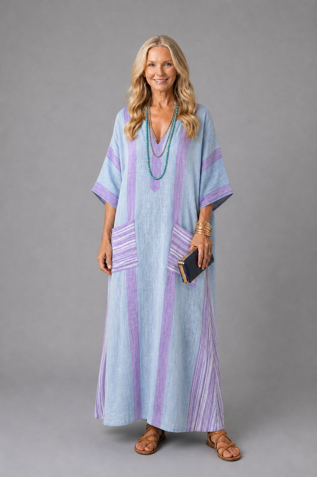 Orien | Leichtes Flow Pocket Midi Kleid