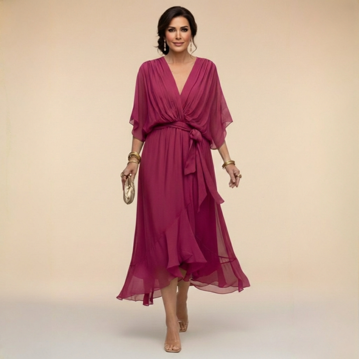 Mathilde | V-Ausschnitt Kleid