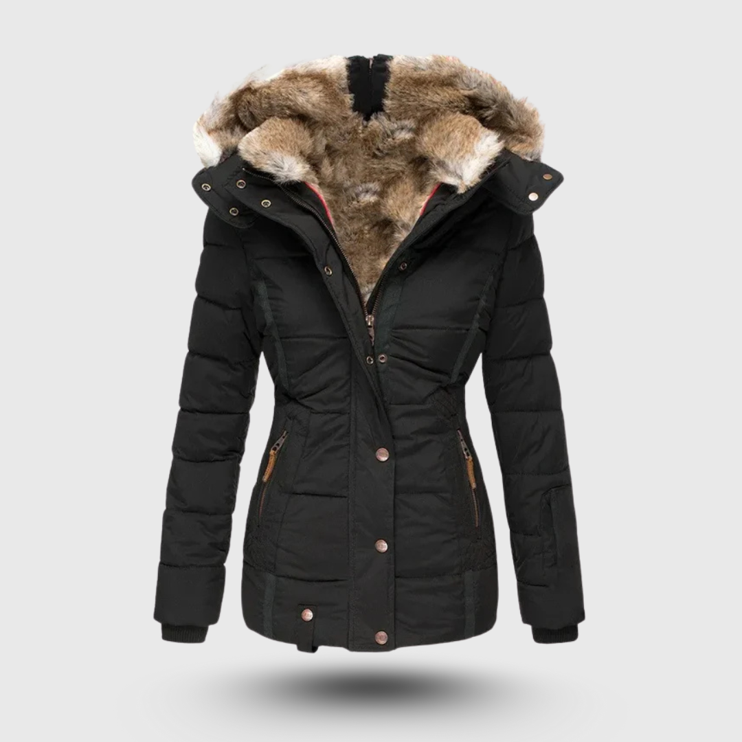 Hanne | Winterjacke mit Flauschigem Kragen und Schmaler Passform