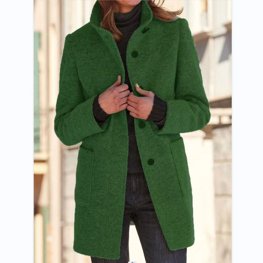 Vintora | Retro Damen-Windjacke mit Knöpfen und Stehkragen