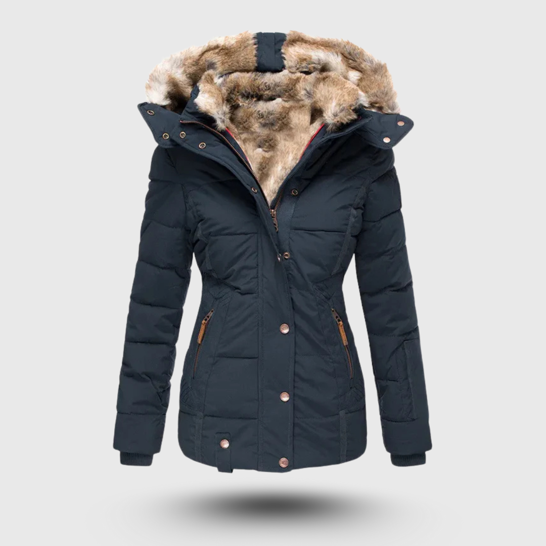Hanne | Winterjacke mit Flauschigem Kragen und Schmaler Passform