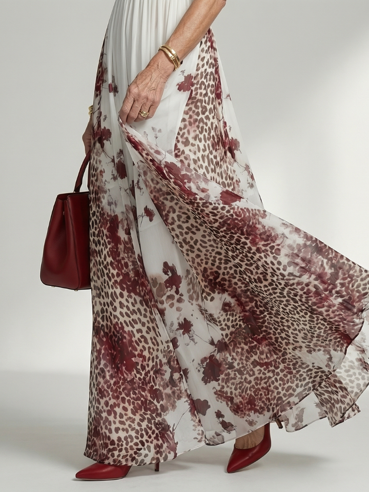 Orlune | Faltendes Weißes Maxikleid