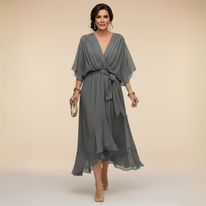 Mathilde | V-Ausschnitt Kleid