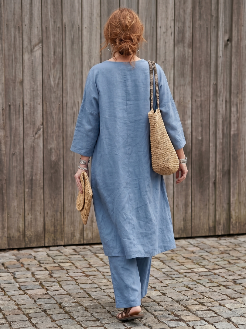 Onyx | Lockeres Tunika-Top mit weitem Hosen-Set