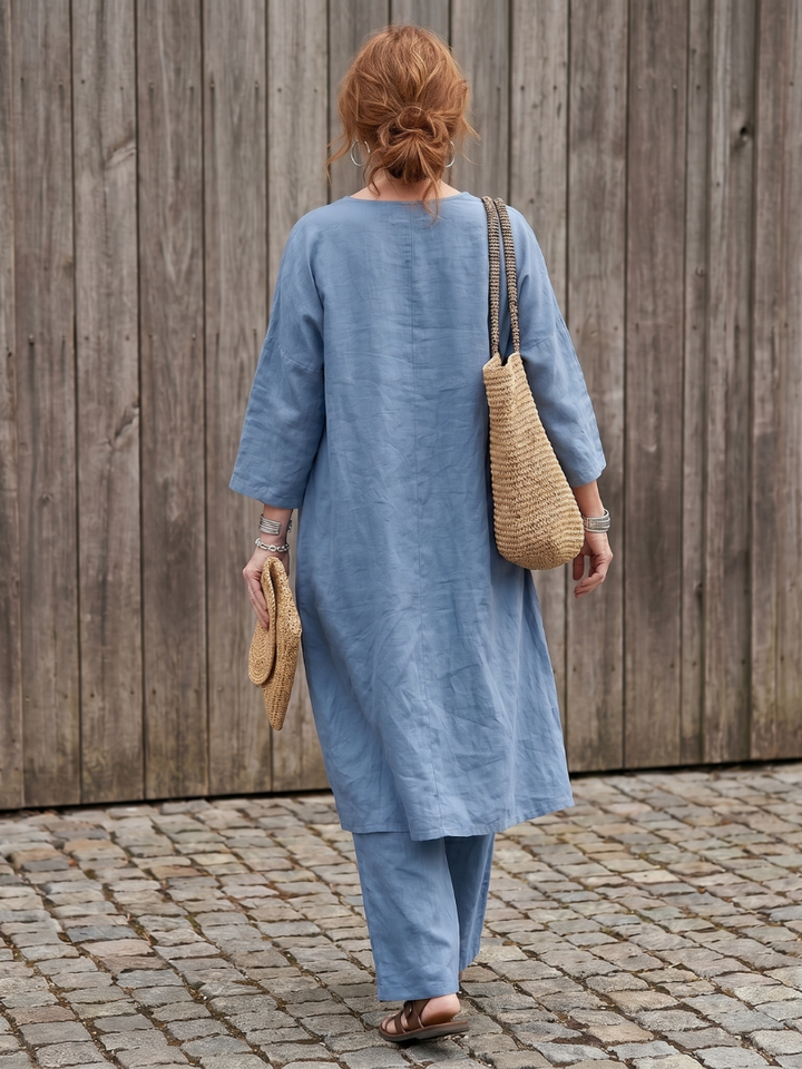 Onyx | Lockeres Tunika-Top mit weitem Hosen-Set