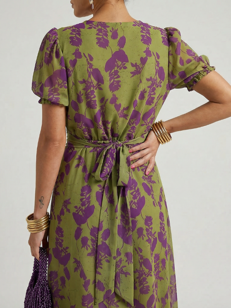 Virel | Entspanntes Blumenkleid Midi