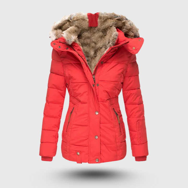Hanne | Winterjacke mit Flauschigem Kragen und Schmaler Passform