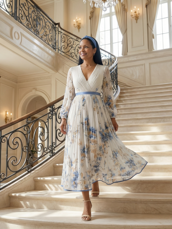 Rielle | Faltenwurf Midi Kleid