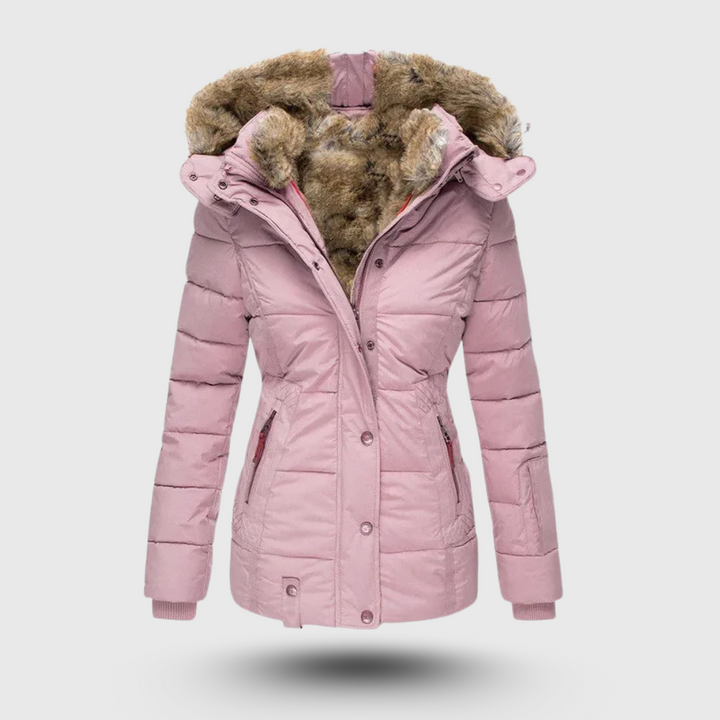 Hanne | Winterjacke mit Flauschigem Kragen und Schmaler Passform