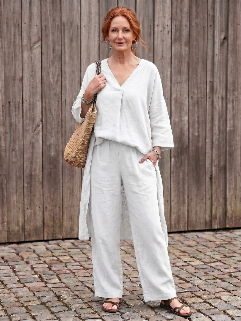 Onyx | Lockeres Tunika-Top mit weitem Hosen-Set