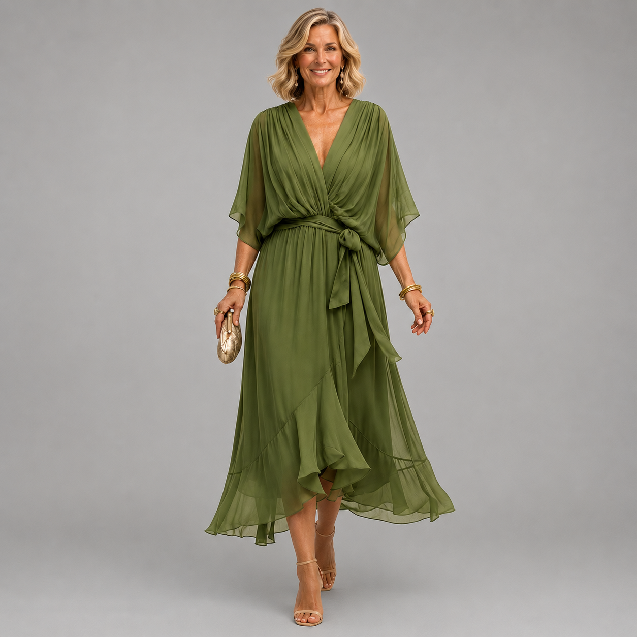 Mathilde | V-Ausschnitt Kleid