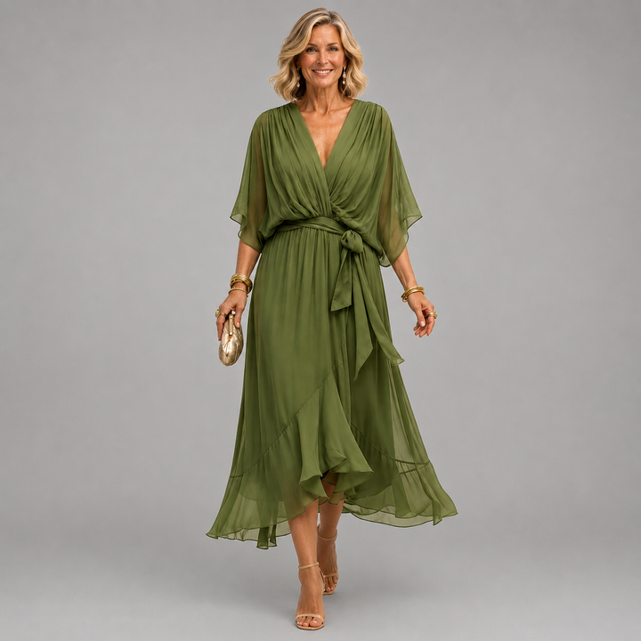 Mathilde | V-Ausschnitt Kleid