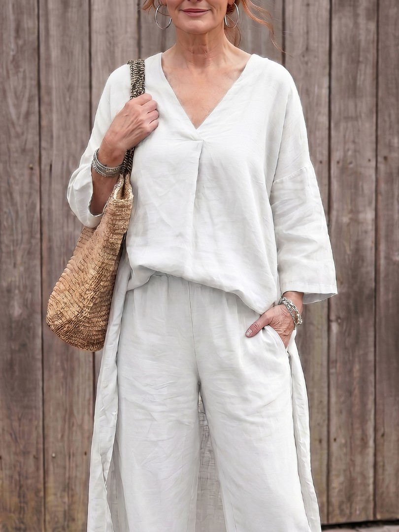 Onyx | Lockeres Tunika-Top mit weitem Hosen-Set