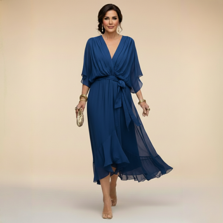 Mathilde | V-Ausschnitt Kleid