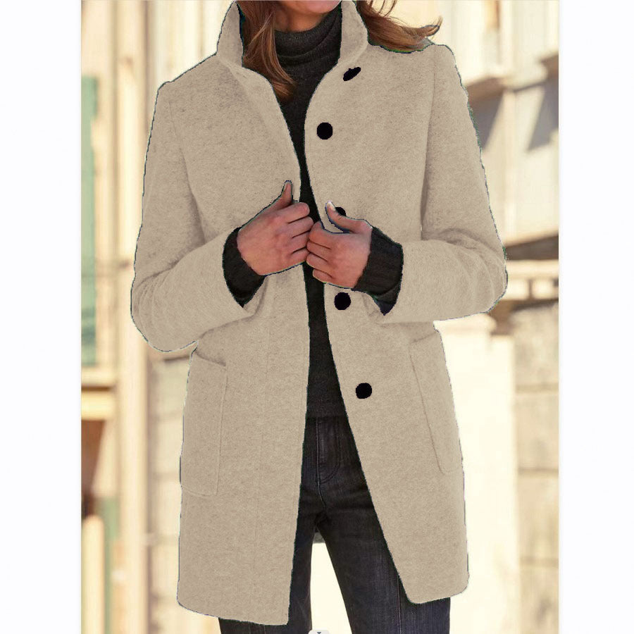 Vintora | Retro Damen-Windjacke mit Knöpfen und Stehkragen