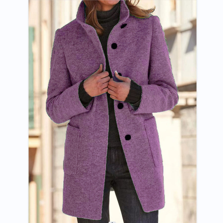 Vintora | Retro Damen-Windjacke mit Knöpfen und Stehkragen