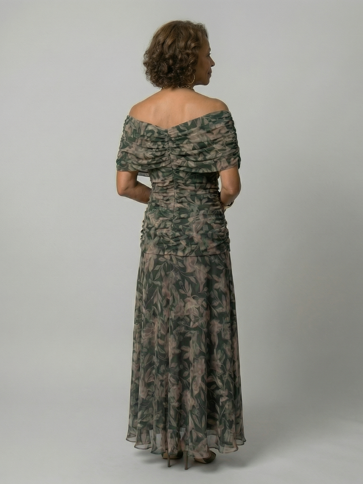 Calen | Off-Shoulder Fließendes Midi-Kleid