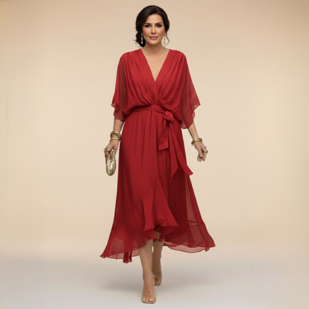 Mathilde | V-Ausschnitt Kleid