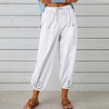 Lidia | Weite Damenhose aus Baumwolle und Leinen