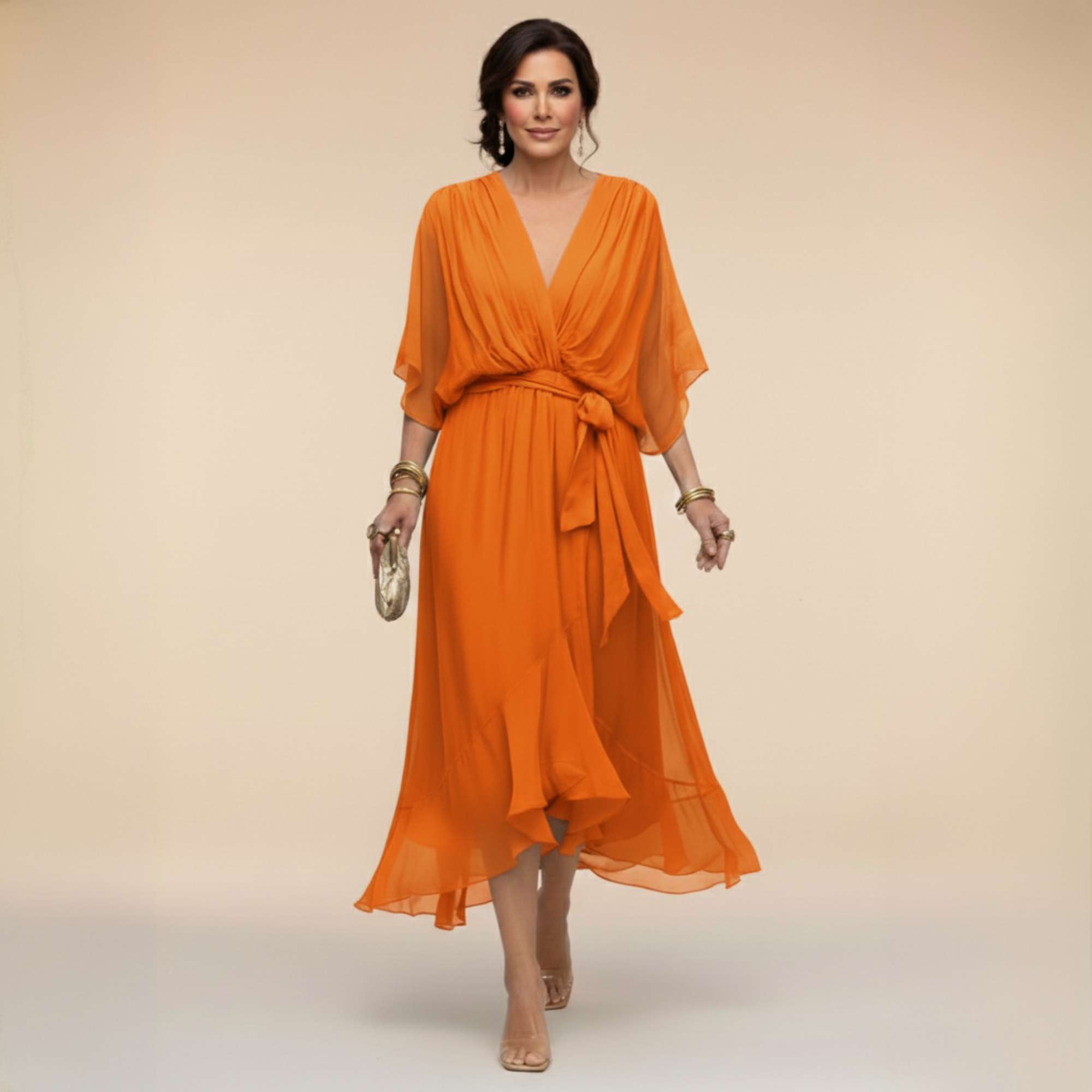 Mathilde | V-Ausschnitt Kleid