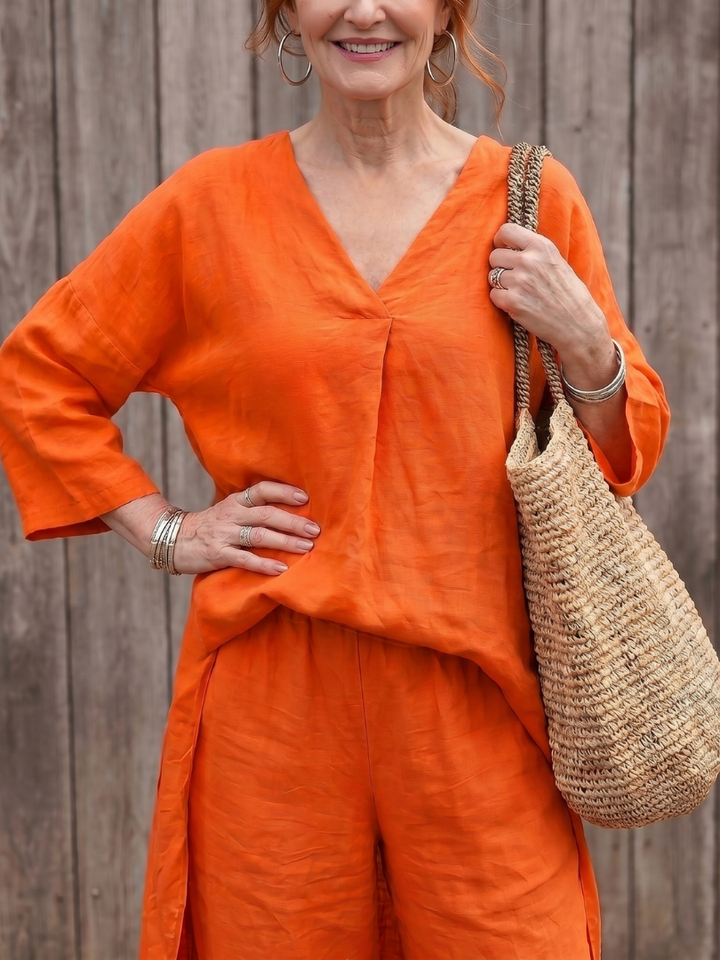 Onyx | Lockeres Tunika-Top mit weitem Hosen-Set