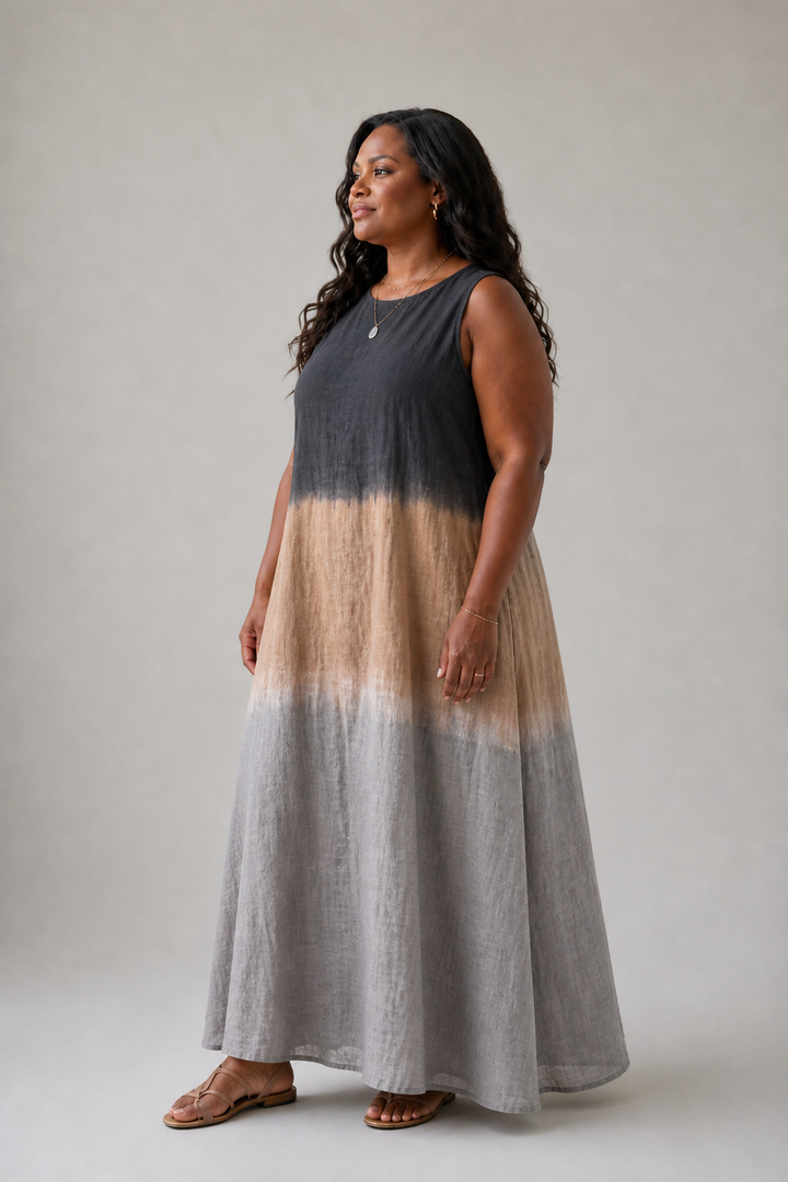 Sorelle | Ärmelloses Ombre-Midi-Kleid