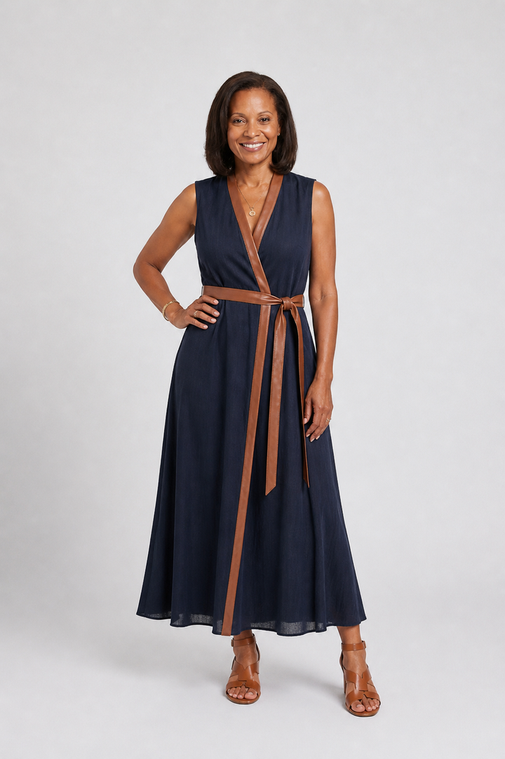 Myra | Kontrastlinie Midi-Kleid