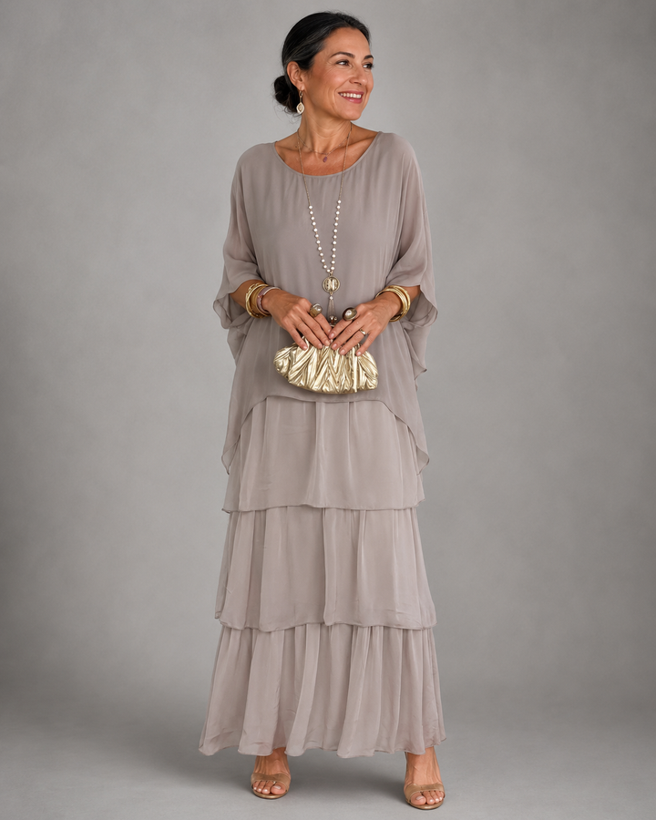 Lara | Elegantes Fließendes Maxikleid