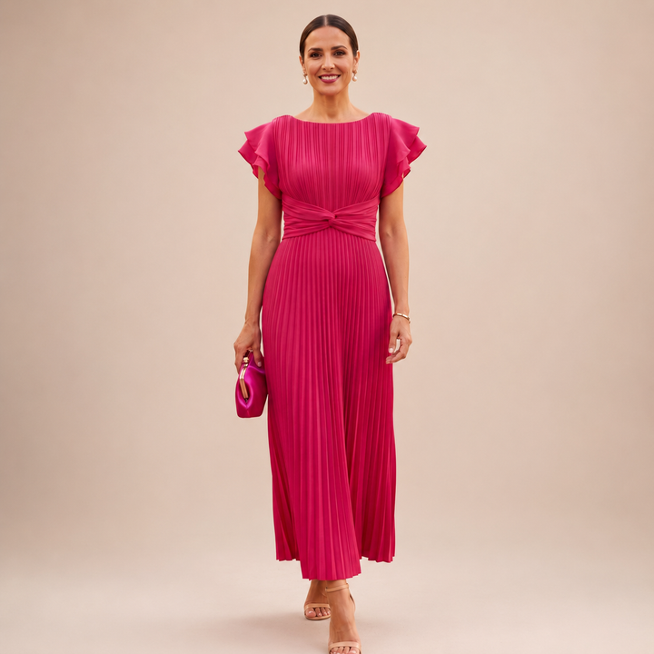 Silke | Elegantes Maxikleid mit Falten und Twist-Taille