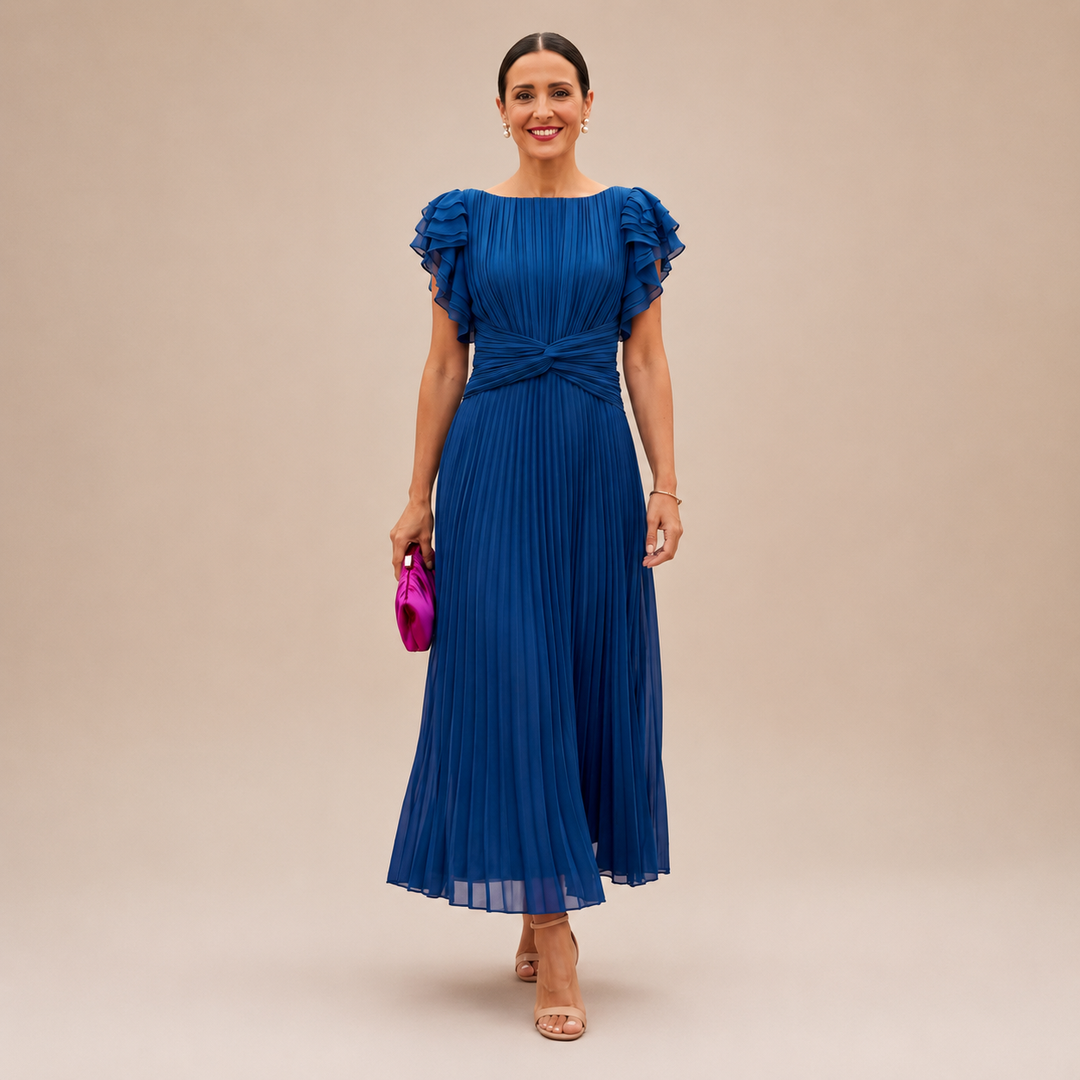 Silke | Elegantes Maxikleid mit Falten und Twist-Taille