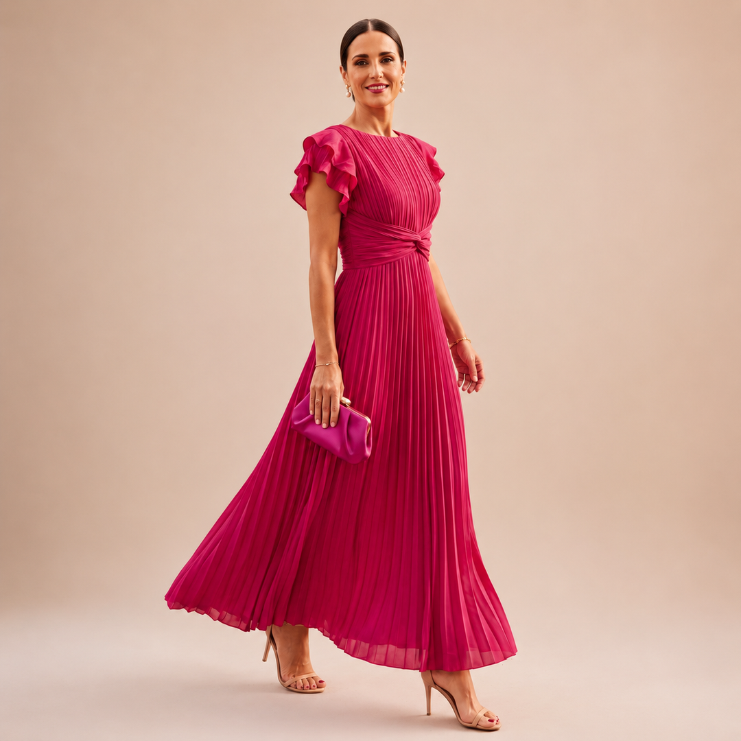 Silke | Elegantes Maxikleid mit Falten und Twist-Taille