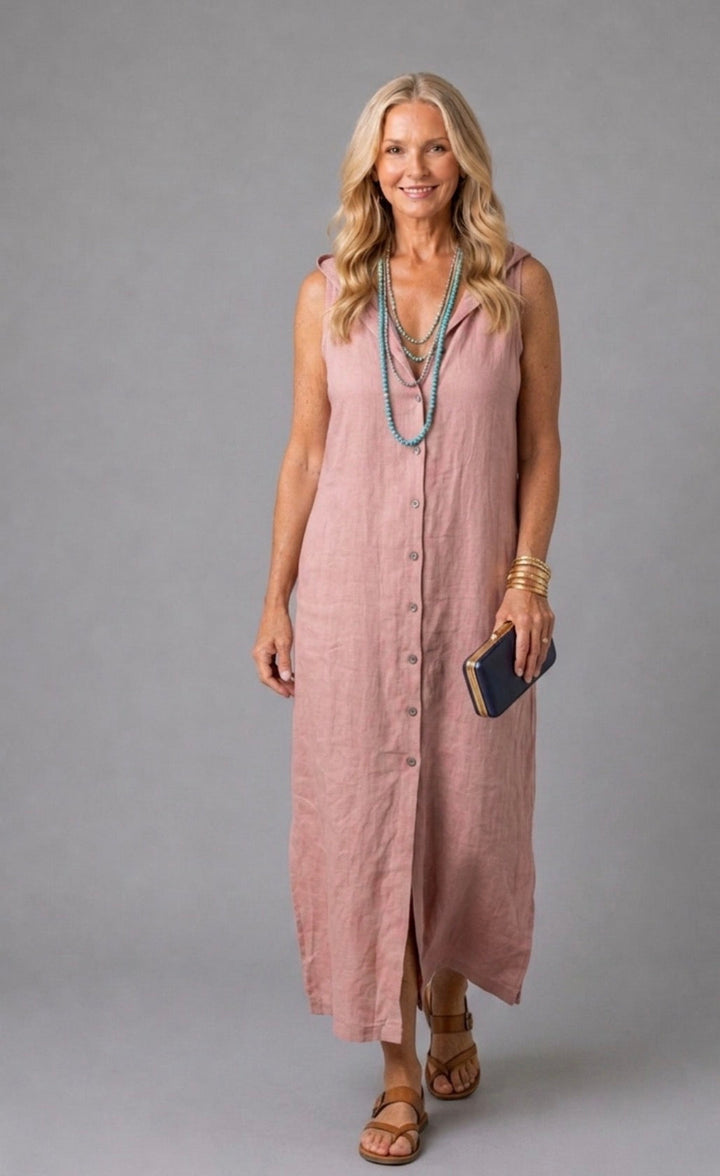 Stellan | Maxikleid mit offenem Frontknopf