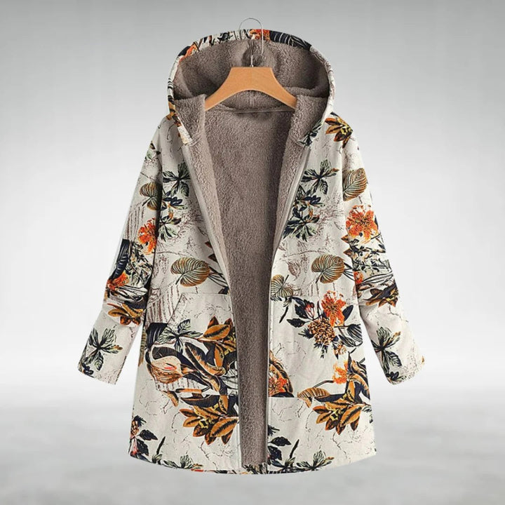Fleural | Stylische Fleecejacke mit Blumenmuster