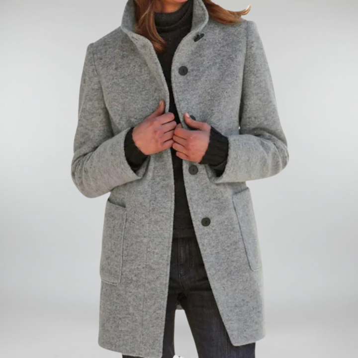 Vintora | Retro Damen-Windjacke mit Knöpfen und Stehkragen