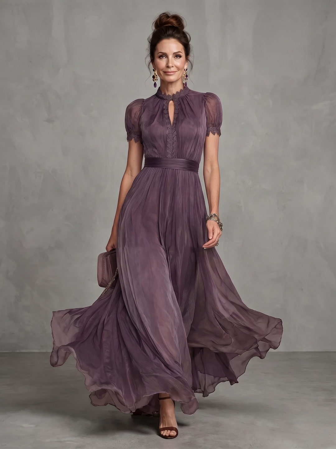 Ashley | Elegantes Chiffon-Maxikleid