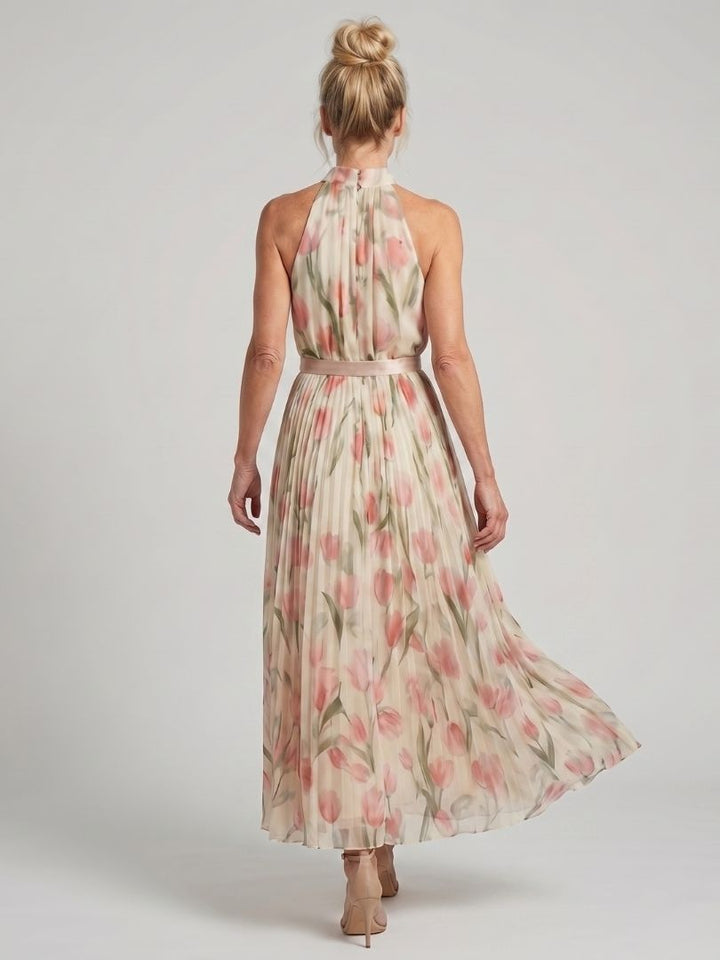 Aurelle | Halter-Neck Blumenkleid Midi