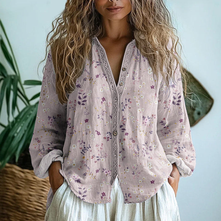 Ebba | Elegante Bluse mit Blattmuster