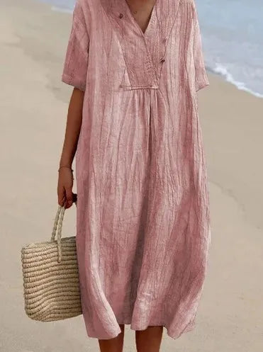 Silvana | Entspanntes Texturiertes Maxikleid
